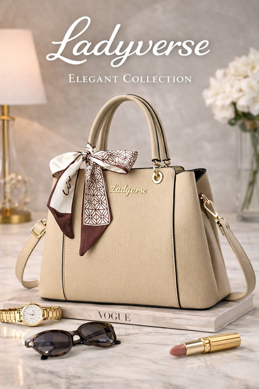 Ladyverse Elegant Beige Handbag